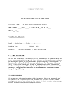 11th Grade College-Bound American Literature