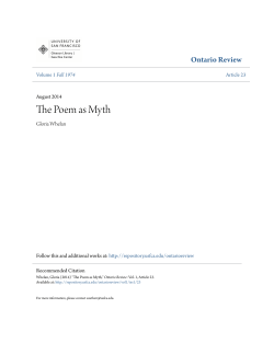 The Poem as Myth - USF Scholarship Repository