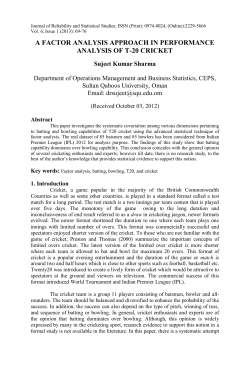 a factor analysis approach in performance analysis of t