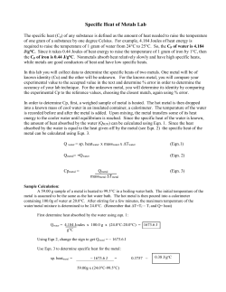 Specific Heat of Metals Lab