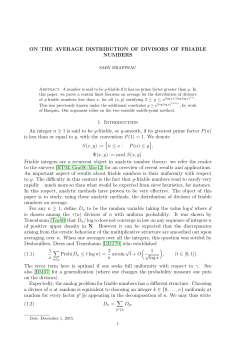 ON THE AVERAGE DISTRIBUTION OF DIVISORS