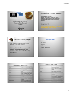 Minerals SI 2h Ohio Academic Content Standards Student Learning