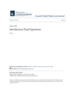 Introductory Panel Questions - Scholarly Commons
