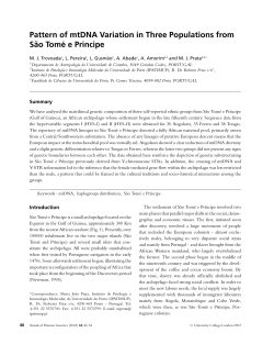 Pattern of mtDNA Variation in Three Populations from São Tomé e