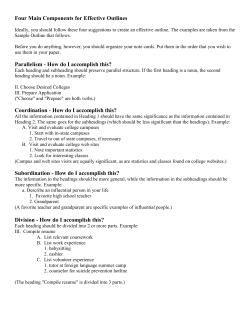 Four Main Components for Effective Outlines Parallelism