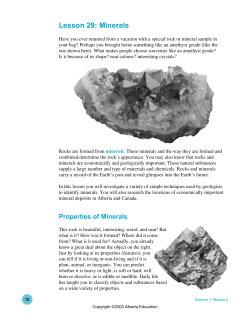 Minerals Questions