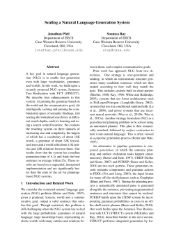 Scaling a Natural Language Generation System
