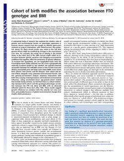 Cohort of birth modifies the association between FTO genotype and