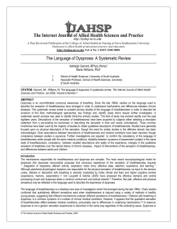 The Language of Dyspnoea: A Systematic Review