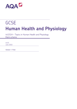 GCSE Human Health and Physiology Mark scheme Unit 01
