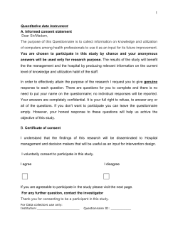 1 Quantitative data Instrument A. Informed consent statement Dear