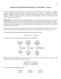 CH 151 Percent KClO3 worksheet