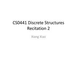 CS0441 Discrete Structure Recitation 2