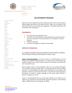 OAS INTERNSHIP PROGRAM