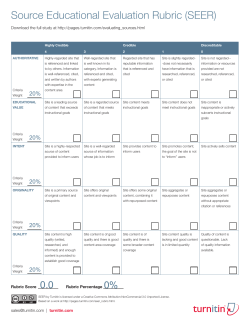 Source Educational Evaluation Rubric (SEER)