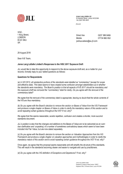 Jones Lang Lasalle - International Valuation Standards Council