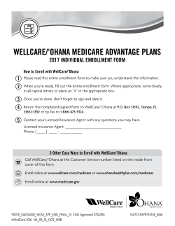 2017 WellCare/`Ohana MEDICARE ADVANTAGE PLANS