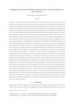 Partial Award (Pakistan v. India) - Indian Journal of Arbitration Law