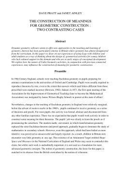 the construction of meanings for geometric construction