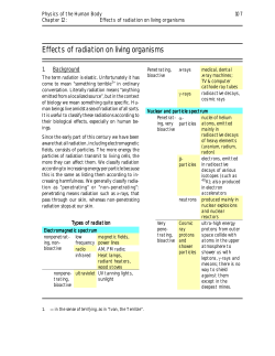 Effects of radiation on living organisms