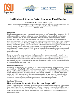 Fertilization of Meadow Foxtail Dominated Flood Meadows