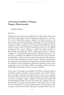 Cultivating Sensibility in Writing Program Administration