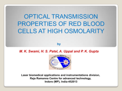 OPTICAL TRANSMISSION PROPERTIES OF RED BLOOD CELLS