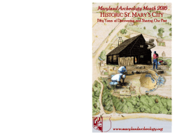 MarylandArcheologyMonth2016 - Archeological Society of Maryland