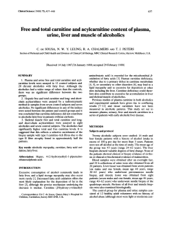 Free and total carnitine and acylcarnitine content