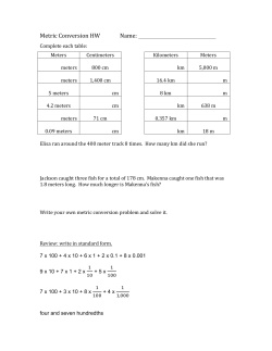 Metric Conversion HW Name
