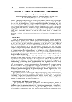 Analyzing of Potential Market of China for Ethiopian Coffee - PUC-SP