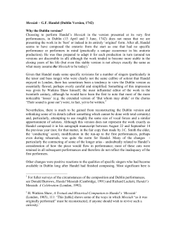Choosing to perform Handel`s Messiah in the