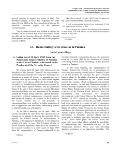 13. Items relating to the situation in Panama