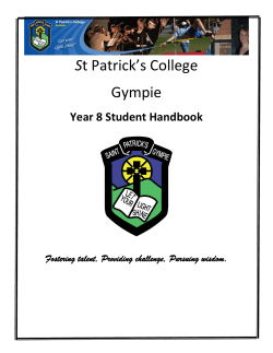 Yr 8 curriculum booklet - St Patrick`s College Gympie