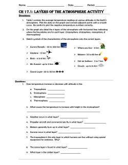 Ch 17.1: Layers of the Atmosphere Activity