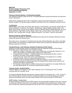 MINUTES Northern Heights Elementary PTA General Membership