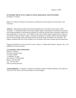 Economic Impacts of Agricultural Research
