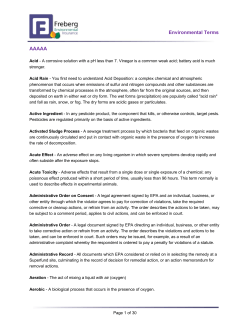 to a complete glossary of Environmental Terms