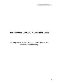 INSTITUTE CARGO CLAUSES 2009