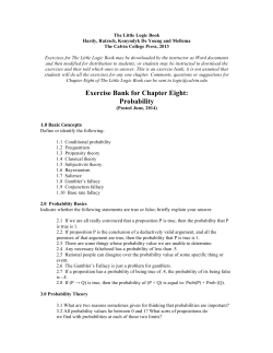 Exercise Bank for Chapter Eight: Probability