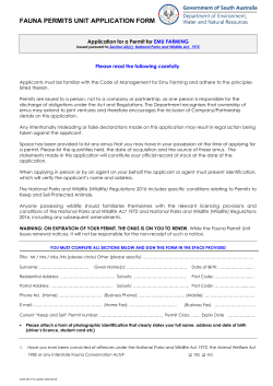 Emu Farming Permit