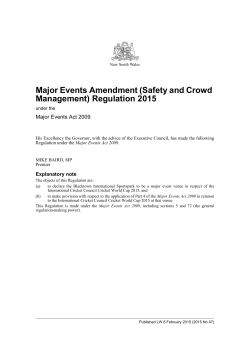 Major Events Amendment (Safety and Crowd Management)