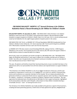 CBS RADIO DALLAS/FT. WORTH`s 11th Annual Christmas is for