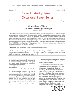 Souls/Soles of Signs - Center for Gaming Research, UNLV