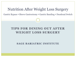 Nutrition After Weight Loss Surgery Gastric Bypass Sleeve
