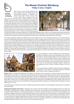 Würzburg trip`s brochure - Scottish Chamber Orchestra