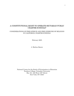 A CONSTITUTIONAL RIGHT TO OPERATE SECTARIAN PUBLIC
