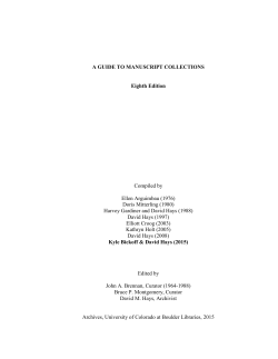 a guide to manuscript collections