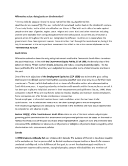 Affirmative action - Judgments Approved for Reporting