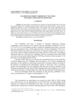 35 MACROFUNGI FROM &ldquo;GRĂDINIŢA&rdquo; PEAT BOG